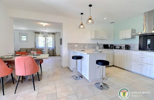 Les Vans House | Charming house in Les Vans with private pool overlooking olive trees