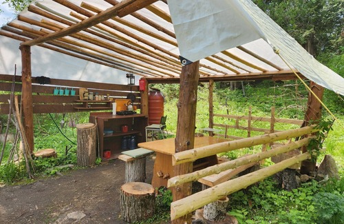 Nipissing RV Rental | Charming Tent with Outdoor Kitchen and Outhouse, 30min drive to North Bay.