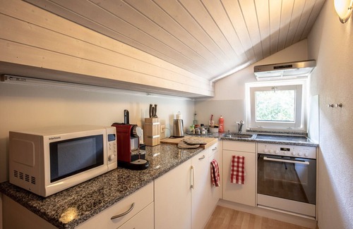 Engadin Scoul Apartment | Chasa Buorcha: Renovated, exceptional 1.5-room penthouse with large panoramic balcony