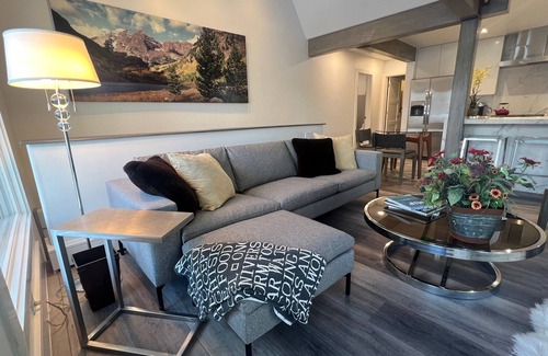 Aspen Condo | Chic new rehab near gondola, walk everywhere. A/C. Large 2BR 2 floors.