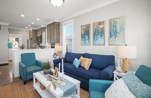 Seabrook House | Coastal Cottage w/Private Hot Tub + Indoor/Outdoor Fireplace + EV Charger