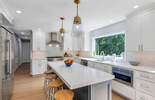 Sag Harbor House | Coastal-style home with open-floor plan, ample natural light, blocks away.