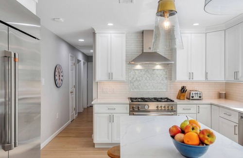 Sag Harbor House | Coastal-style home with open-floor plan, ample natural light, blocks away.