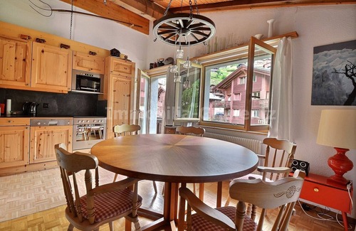 Grimentz Apartment | Comfortable flat for 4 to 5 people, living room with 1 bed and 1 divan bed, kitchen area with dishwa