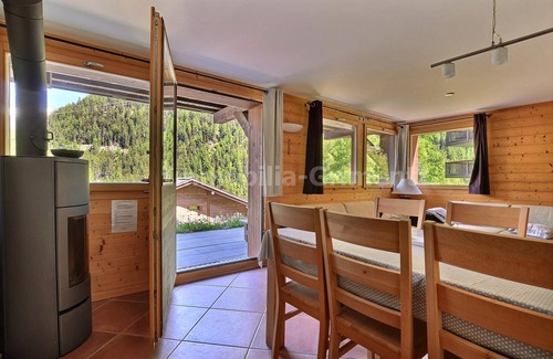 Grimentz Apartment | Comfortable flat for 5 to 6 people, living room with wood-burner and 1 divan bed, kitchen area with
