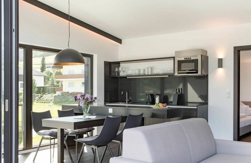 Telfes im Stubai Apartment | Cosy apartment for 4 guests with pool, WIFI, TV, terrace, pets allowed and parking