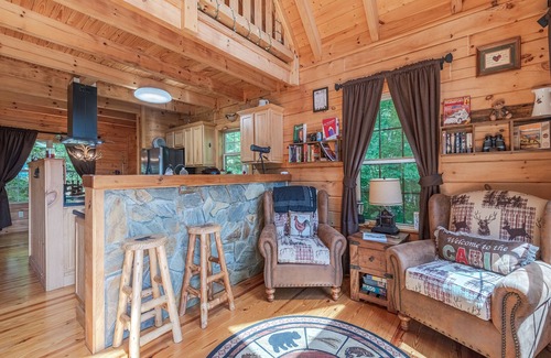 Waynesville Cabin | Cozy Bear Cabin 3 BD 3 BA Private Cabin VIEWS, Expansive Decking, Pool Table