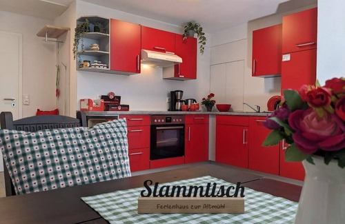 Ornbau Apartment | Cozy garden shed to linger in with garage