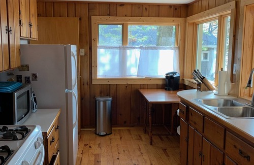 Spruce Cottage | Cozy Hubbard Lake waterfront -beautiful views, private wooded lot, fireplace