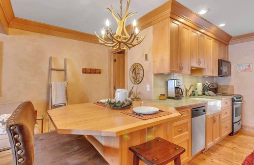 Ellicottville Apartment | Cozy Studio with Fireplace, King Bed, A/C