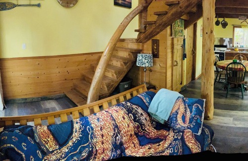 Savary Island Cabin | Cute cozy log cabin nestled in private wooded area between 2 sandy beaches