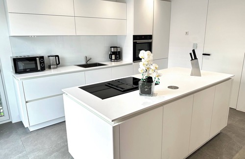 Langweid Apartment | Exclusive Designer - Holiday apartment Black White 124 m²