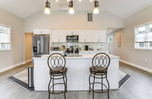 Waretown House | Dock + Backyard Bar: Spacious Barnegat Bay Retreat