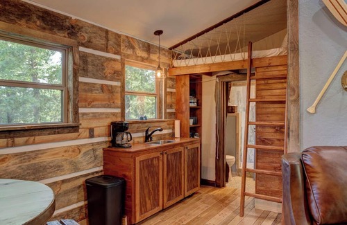 Hot Springs Cabin | Dock Holiday at Fox Pass Cabins with Private Hot Tub