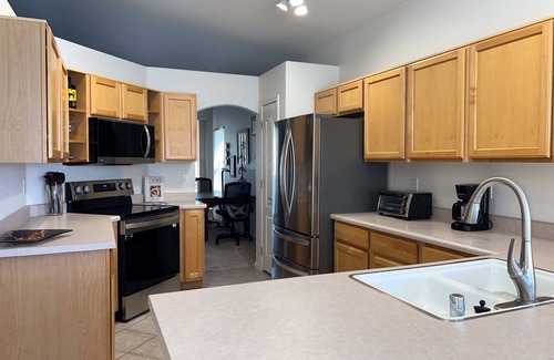 Rancho Vistoso House | Dog-friendly desert home with mountain views, enclosed yard, grill, W/D, and AC