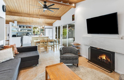 Racquet Club Estates House | Earthy Mid-Century Luxury W/ Casita & Pool.
