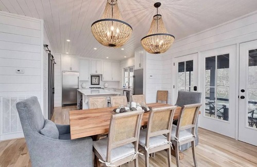 Crane Hill House | Easiest Steps to Private Dock on Serene Cove ~ 3 Primary Suites Plus 7 Twin Beds