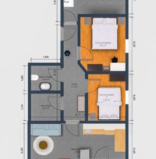 Lingen Apartment | EcoCube Lingen - Balkon, 2Zimmer, Waschmaschine, GästeWC, Backofen