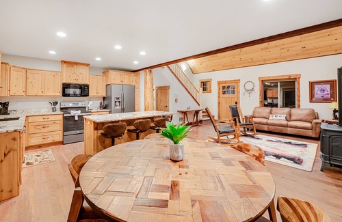 Bigfork House | Elegant cabin with Swan Lake views, 2-story deck & fireplace, near Flathead Lake