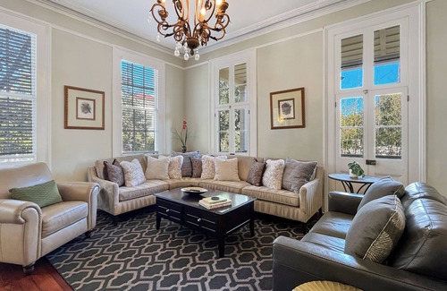 Old West Broad Neighborhood House | Elegant Upper Unit in Historic Savannah
