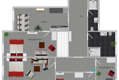 Erfurt Apartment | ElisaBett Erfurt - Apartment Elisa - 4 Schlafzimmer und 2 Bäder, bis 6 Personen