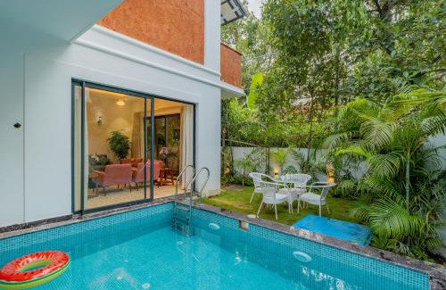 Anjuna Villa | ELIVAAS 4 BHK with Pvt Pool & Jacuzzi bathtub - Laguna Pulse