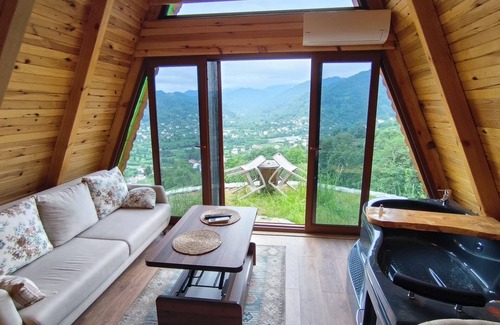 Arhavi House | Evi are Completely First Class Wood and Have a Fireplace. You can Sleep in Front