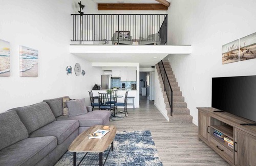 Rockaway Beach Condo | Exquisite Oceanfront and Beach Views at Rockaway Creek Inn, Patio and Living Bathed In Natural Light