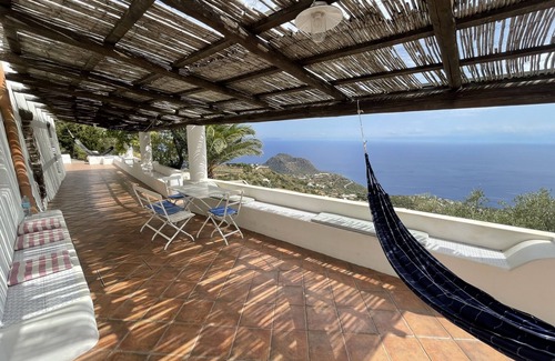 Filicudi House | Filicudi villa Aeolian style panoramic view next riserva felci above Portella