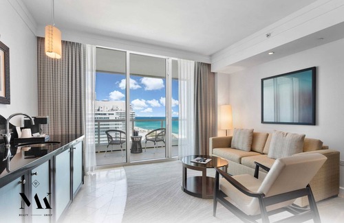 Mid Beach Apartment | FountaineBleau Resort, Balcony w/Ocean & Pool View