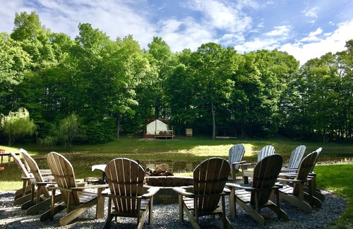 Rushville RV Rental | Full Site Woodland Glamping Rental near 3 of NY's Finger Lakes for 14+