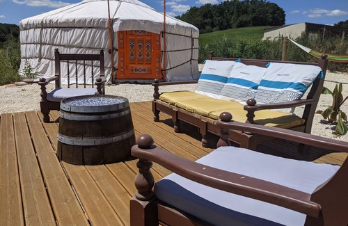 Saint-Colomb-de-Lauzun Cabin | Genuine Mongolian Yurt with outdoor kitchen,shower and 10m x 4.2m POOL