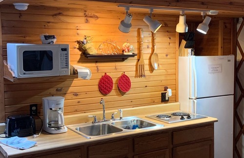 Elkins Cabin | GLAMPING YURT. Sleeps 4, HOT TUB, Pellet Stove