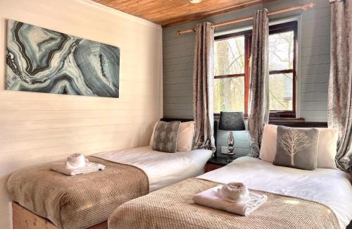 Llanybri Ski Chalet | Goldcrest 1-Hot Tub-Woodland Lodges-Carmarthenshire-Tenby
