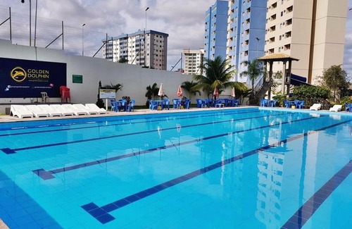 Centro Apartment | Golden Dolphin Grand Hotel - FLAT Quarto e Sala Com Roupa de Cama e Banho - Piscinas 24h