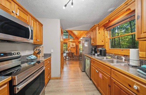 Black Bear Falls Cabin | ★Gray Fox Den★ Secluded 3BR Theater, Hot Tub, Arcade Near Smokys/Downtown