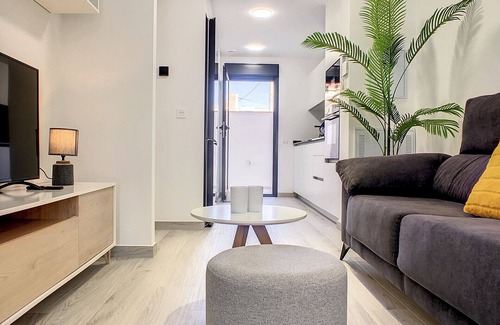 Santiago de la Ribera Apartment | Ground floor, 100m from beach, pool, wifi, parking