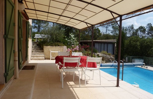 Carces House | Ground floor of a villa in front of the swimming pool