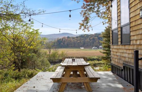 Johnson House | Haven Tiny House w hot tub on river near Stowe