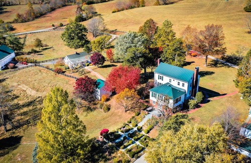 Nellysford House | Historic Farm Renovated with Comfort, Mountain Views, Hot Tub, Pond, & Animals!