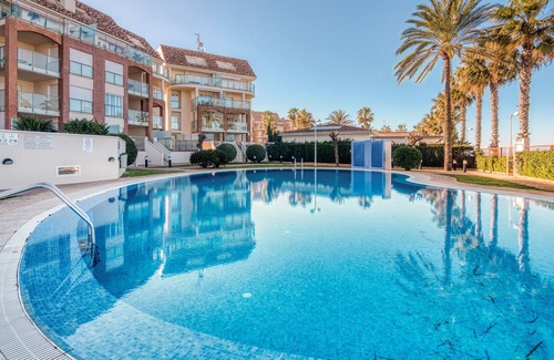 Almadrava Beach Apartment | Holiday Apartment "Beverly Primera Linea De Palya" with Sea View, Shared Pool & Wi-Fi