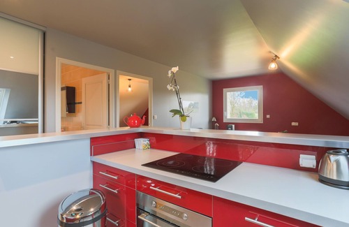 Plufur Apartment | Holiday Apartment 'Le Gite Des Vallées' with Private Terrace, Shared Garden and Wi-Fi
