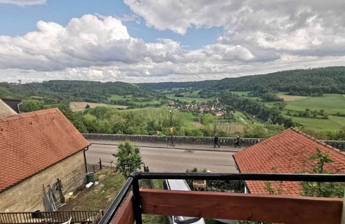 Langenburg Apartment | Holiday Apartment "Panoramablick" with Mountain View, Balcony & Wi-Fi