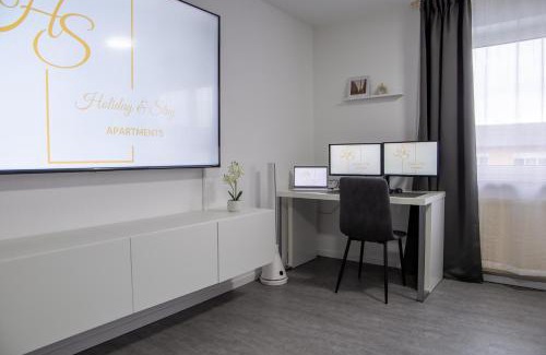 Weingarten Apartment | Holiday&Stay, Apartment Relax, Küche, 85Zoll TV, WLAN
