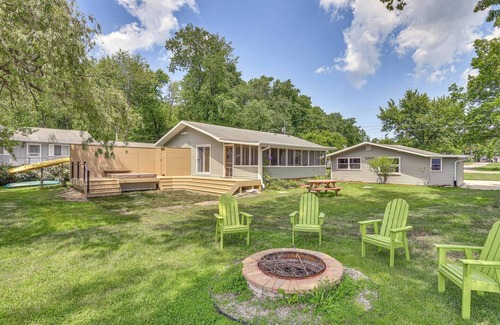 Paw Paw Lake House | Home w/Hot Tub & Dock on Lake