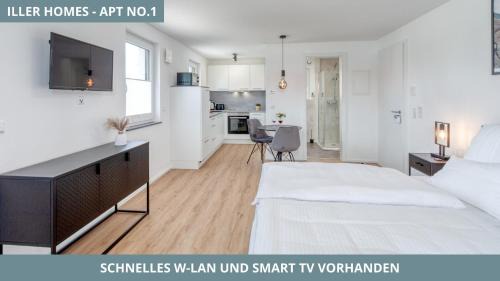 Voehringen Apartment | Iller Homes - 5 x Moderne Fewos je 1bis2 oder 1bis4 Pers mit Küche u Balkon - Parkplätze vorhanden