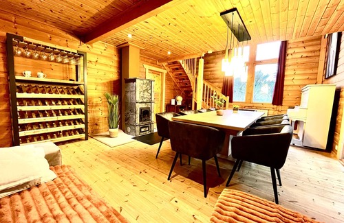 Penvenan Villa | In Port Blanc, Large and warm wooden house covered swimming pool