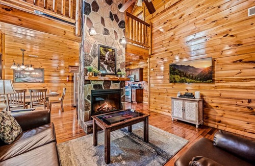 Pigeon Forge Cabin | Indoor Pool, Coffee Bar, Fire Pit, Games
