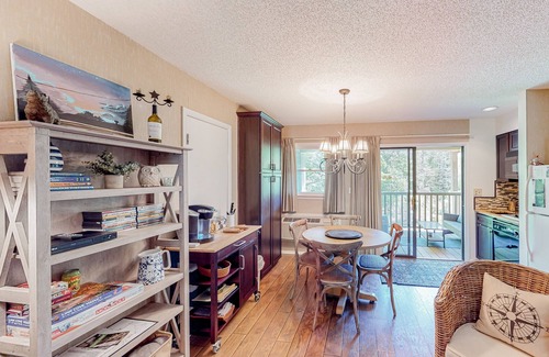 Lake Lure Apartment | Inviting studio with pool, tennis, hot tub, kitchenette, & private sunny balcony
