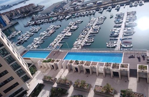 Gibraltar Apartment | Kings Wharf Quay29 - Large Studio Apartment with 3 Pools - Gym - Rock Views - Holiday and Short Let Apartments in Gibraltar